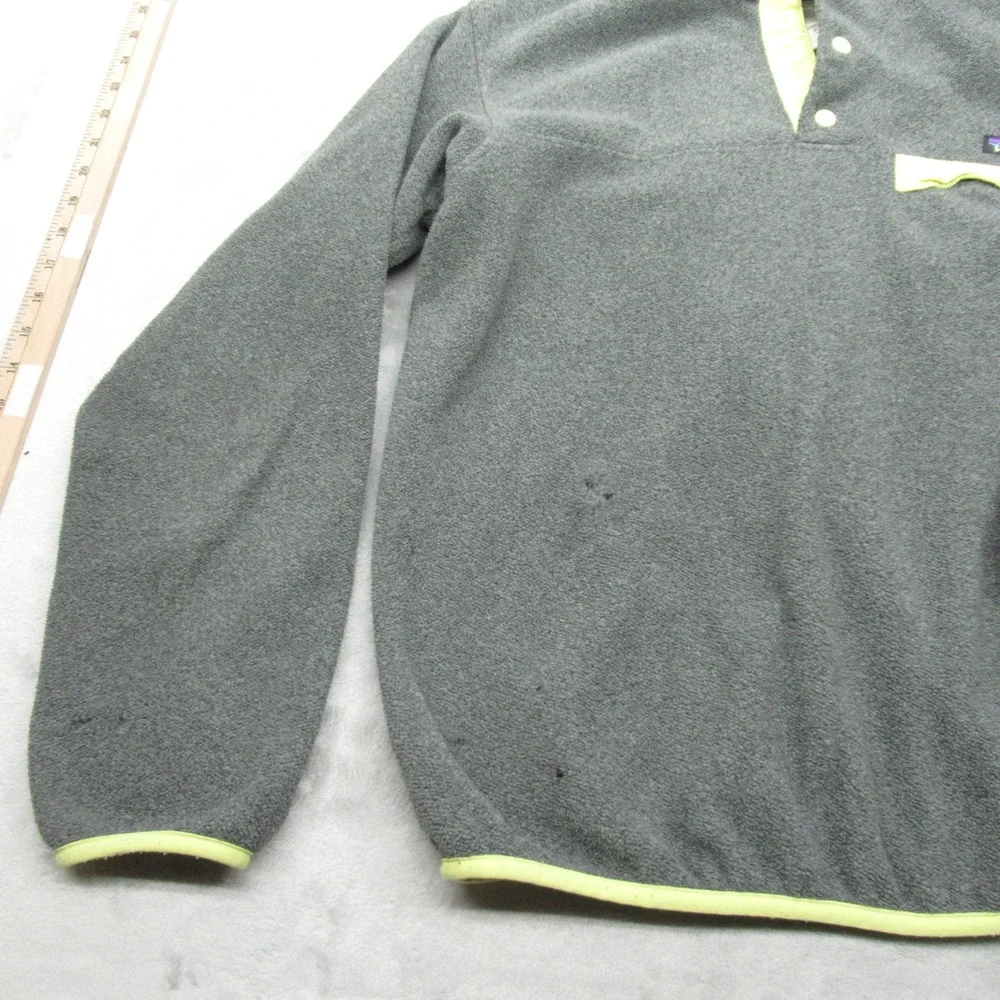 Patagonia Sweathirt Womens Medium Gray Lightweight Synchilla Snap-T Fleece READ - Picture 6 of 15